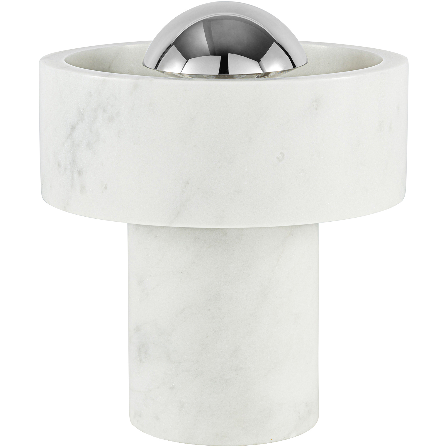 TOM DIXON STONE LED MARMOR/SØLV PORTABLE BORDLAMPE