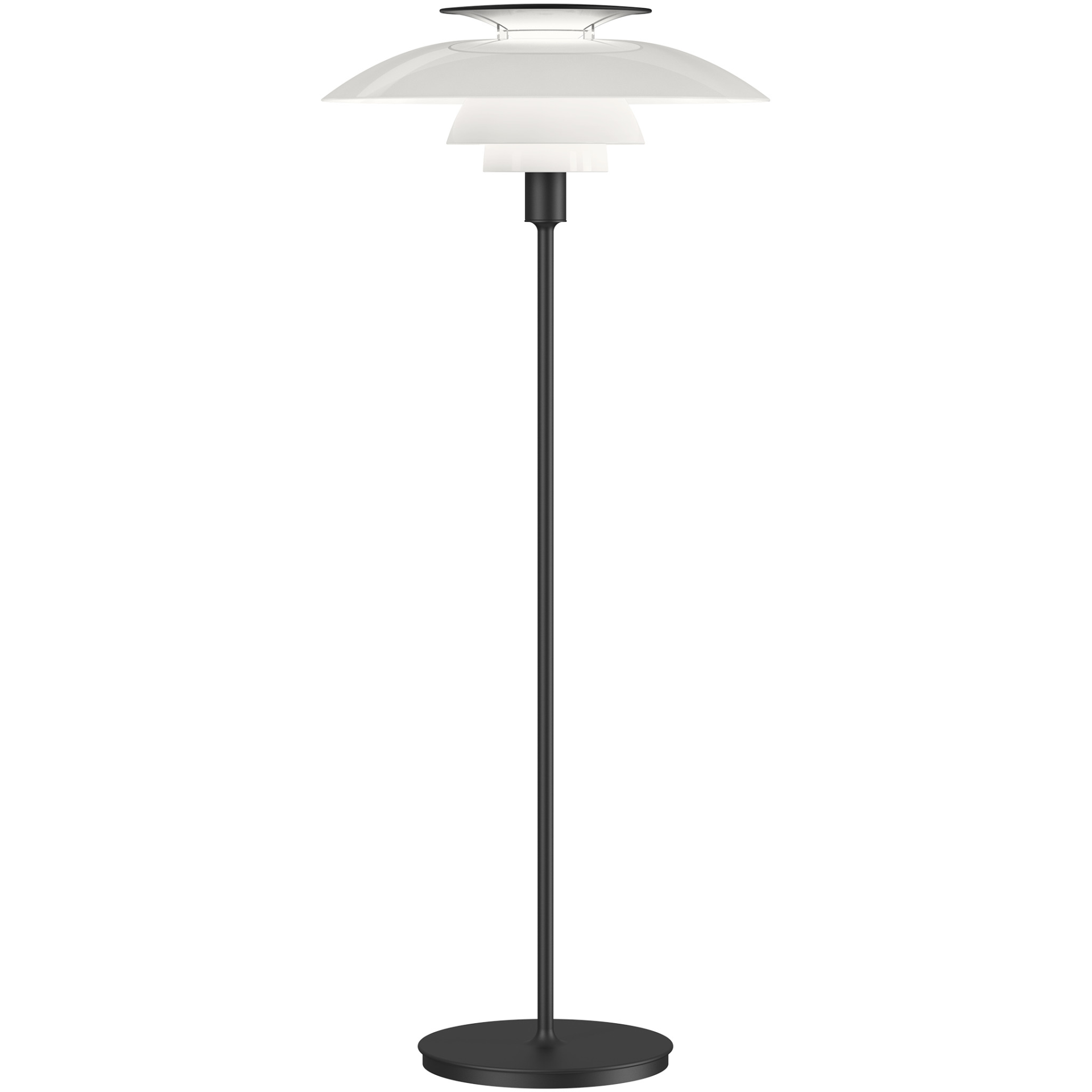 LOUIS POULSEN PH 80 MED LYSDÆMPER OPAL HVID/SORT GULVLAMPE